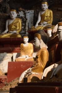 Three Gems: Budha. In the shade of Hpa an Caves