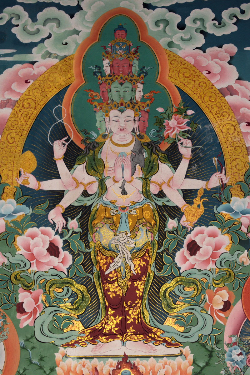 Avalokiteshvara, "Chènrézi" aux onze visages